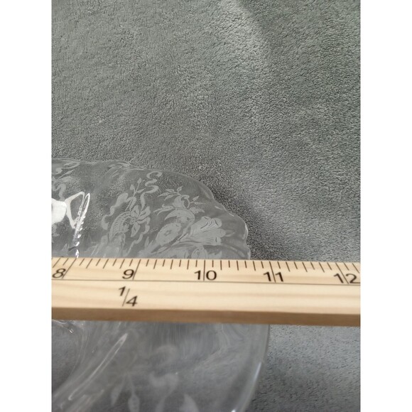 Vintage Crystal Footed Floral Etched Candy Bowls - Picture 8 of 10